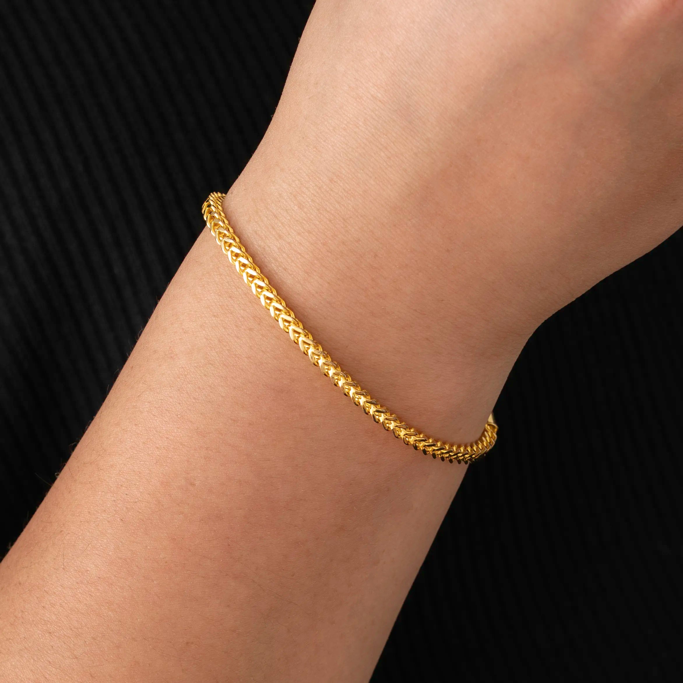 3mm Franco Bracelet - 18k Gold