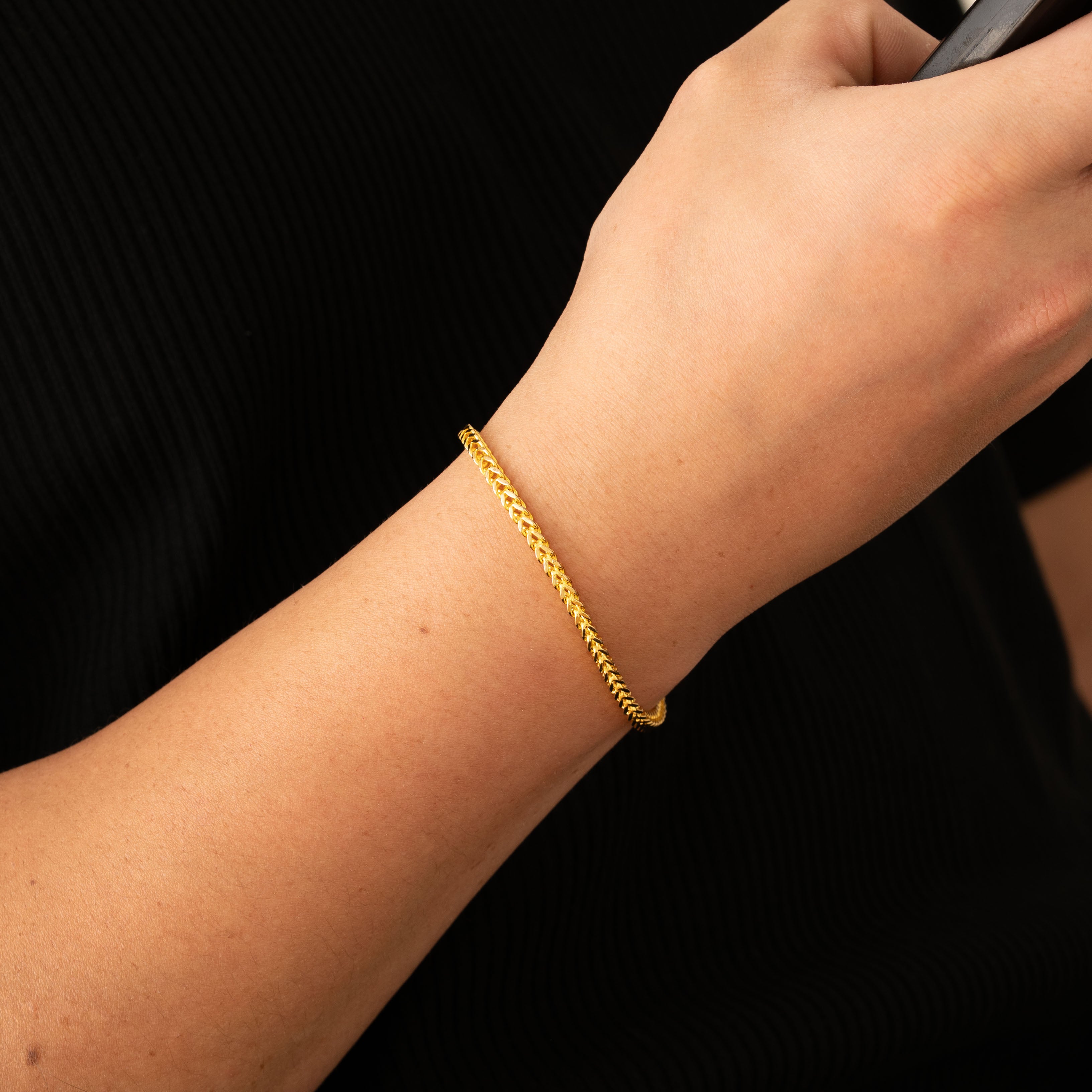 3mm Franco Bracelet - 18k Gold