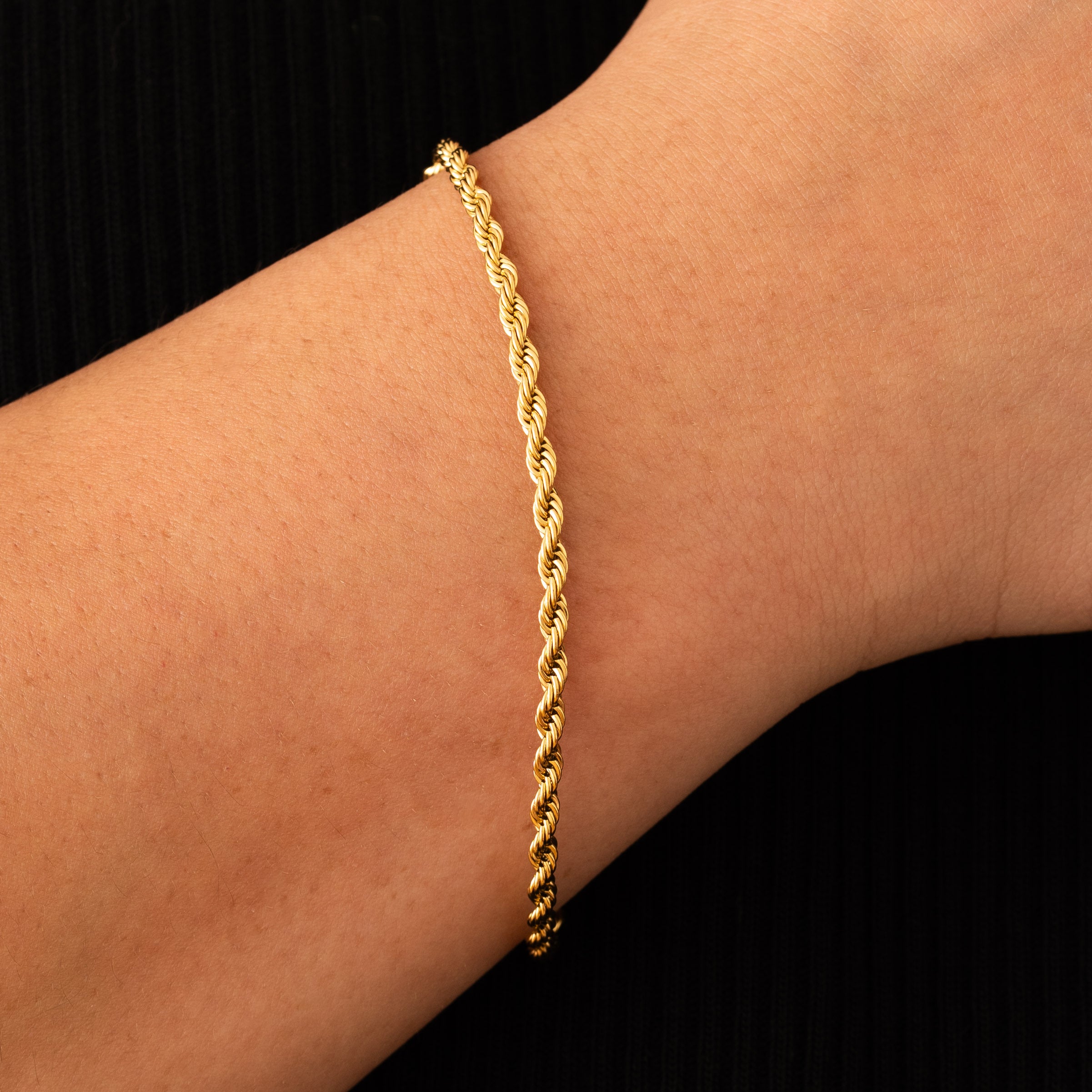 3mm Rope Bracelet 18k Gold