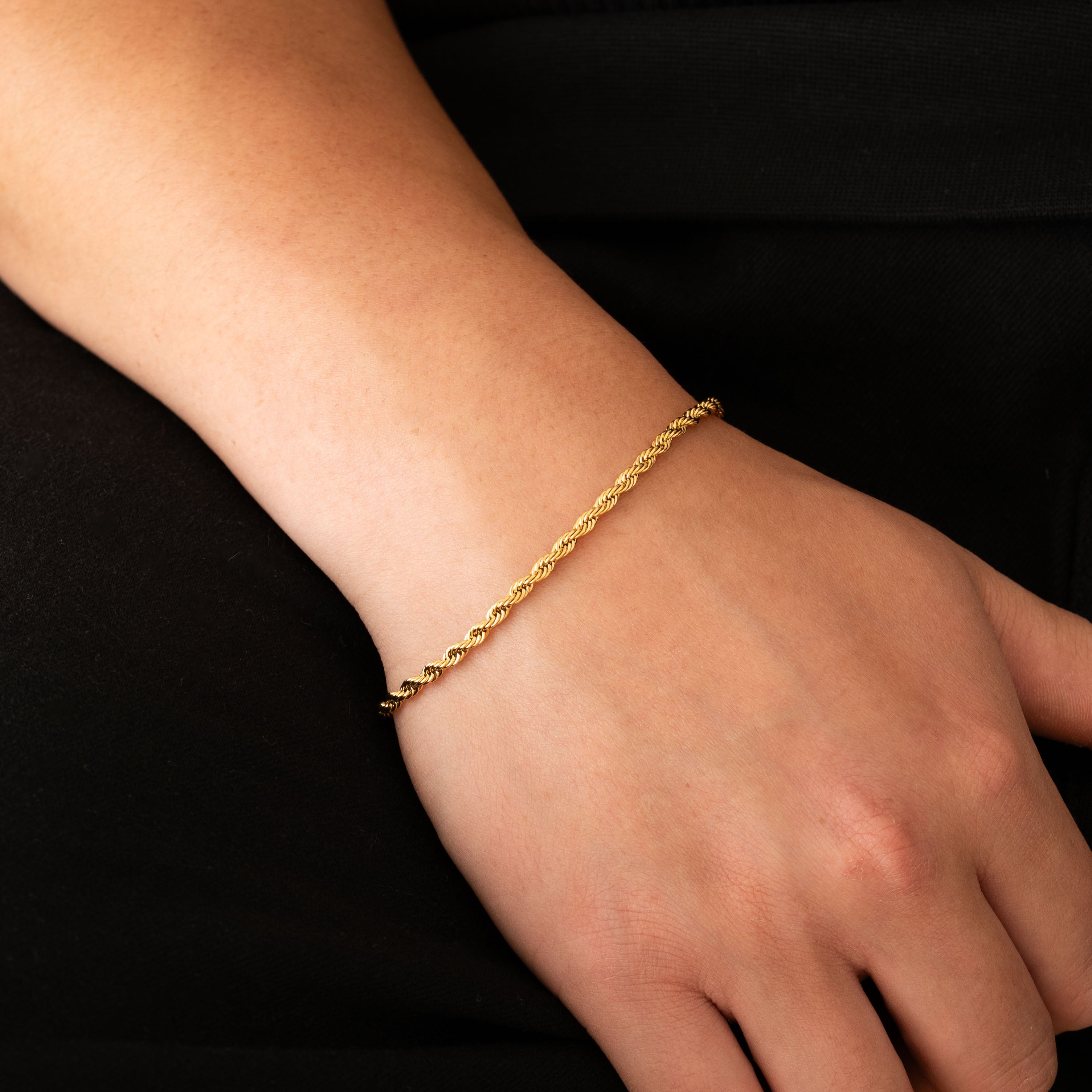 3mm Rope Bracelet 18k Gold