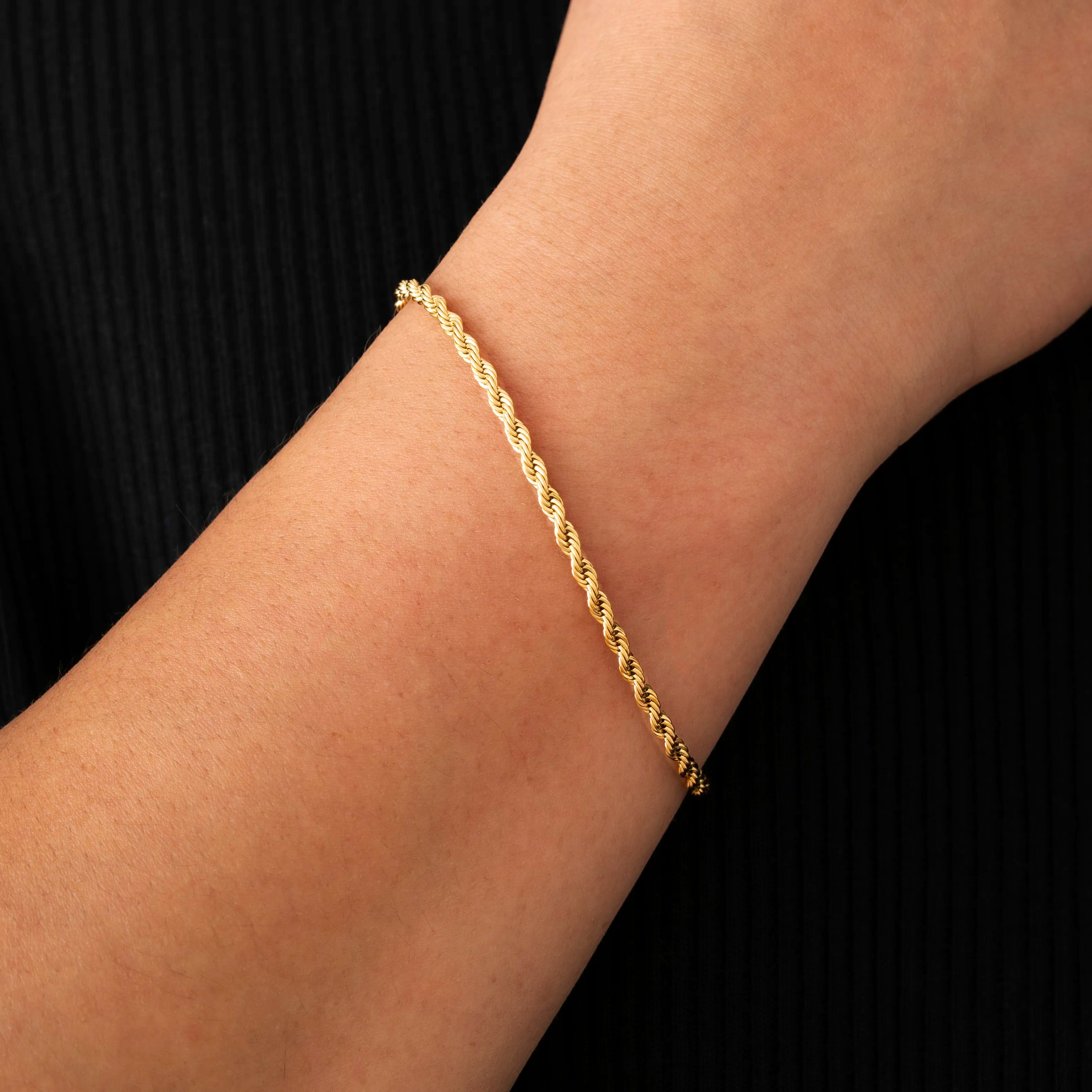 3mm Rope Bracelet 18k Gold