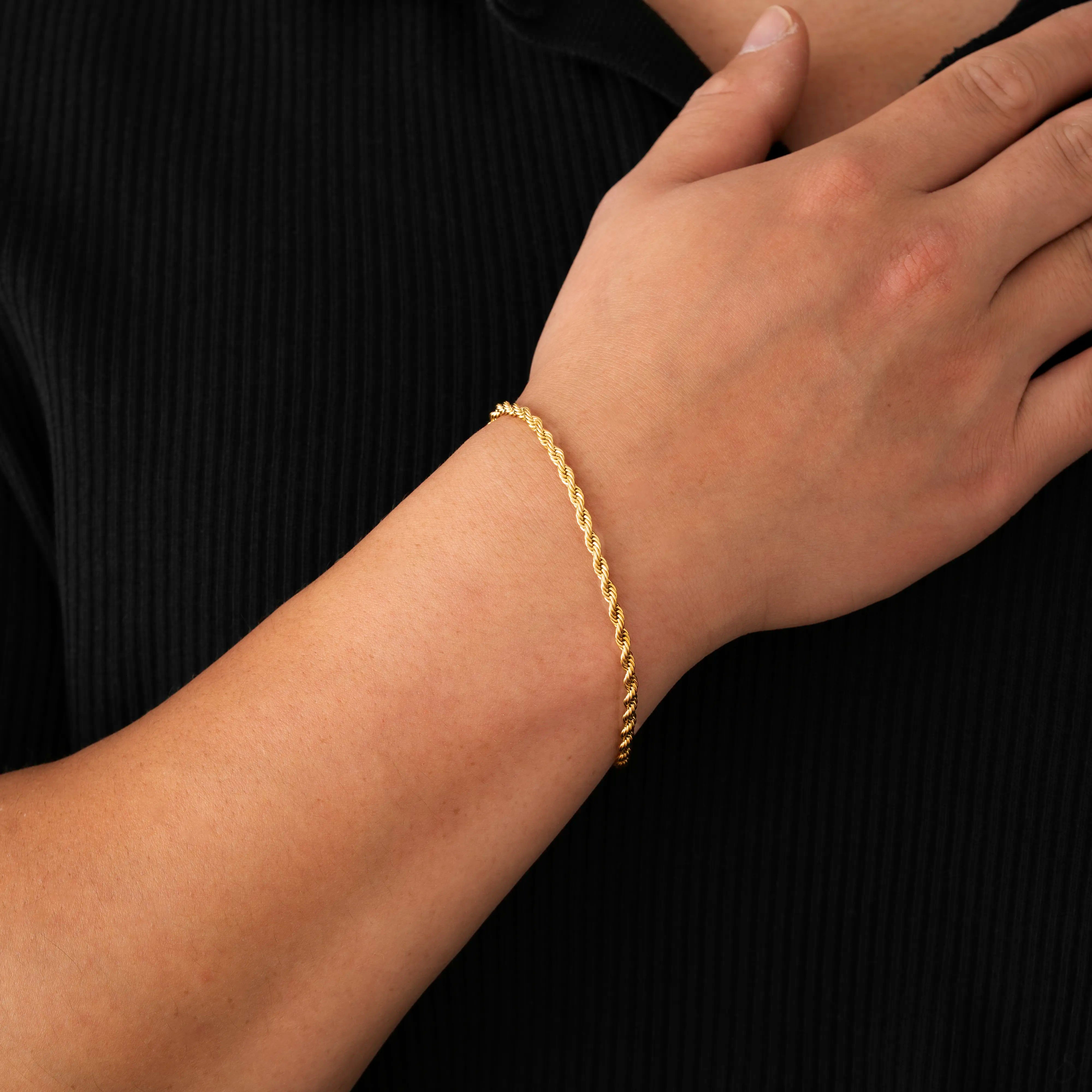 3mm Rope Bracelet 18k Gold