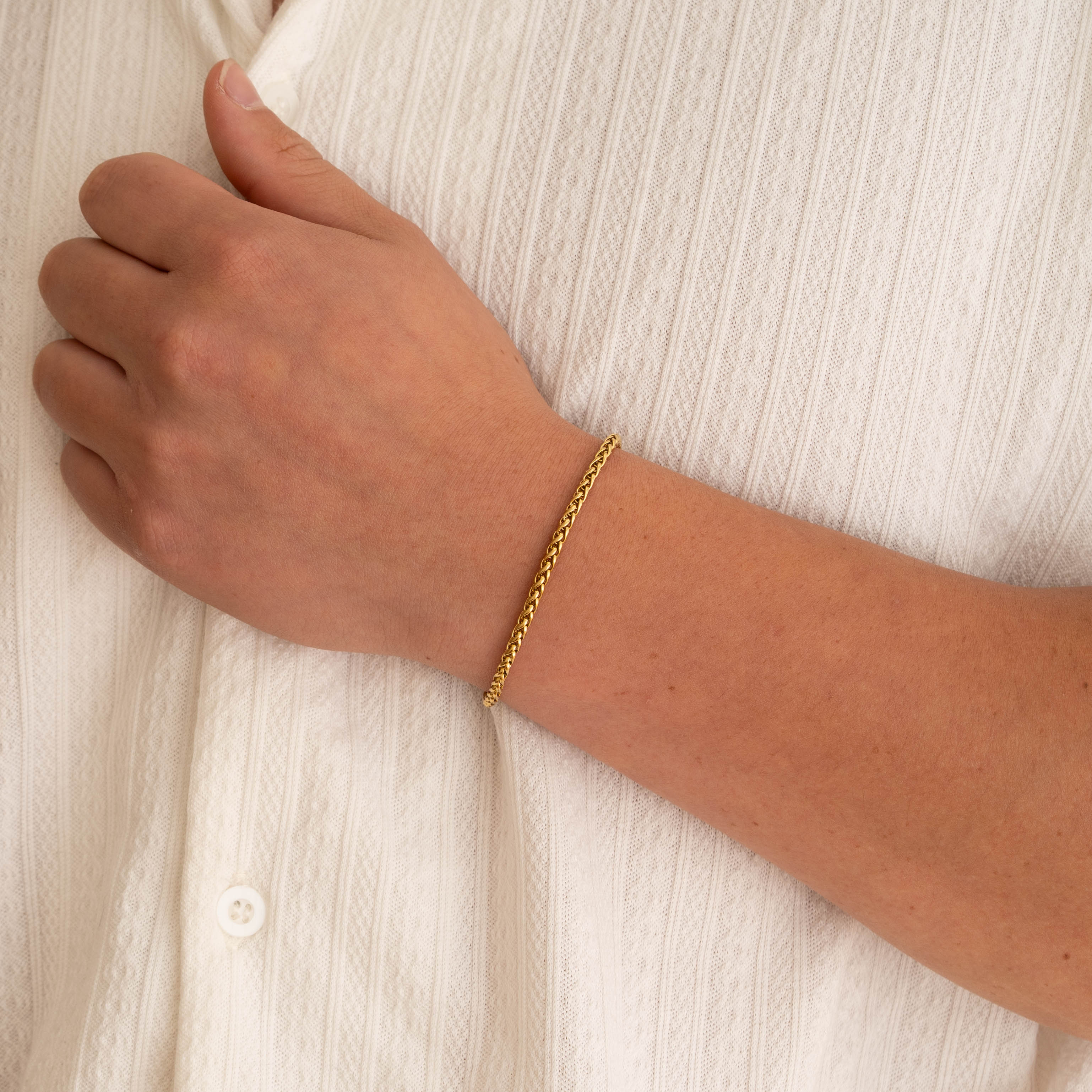 3mm Wheat Bracelet - 18k Gold