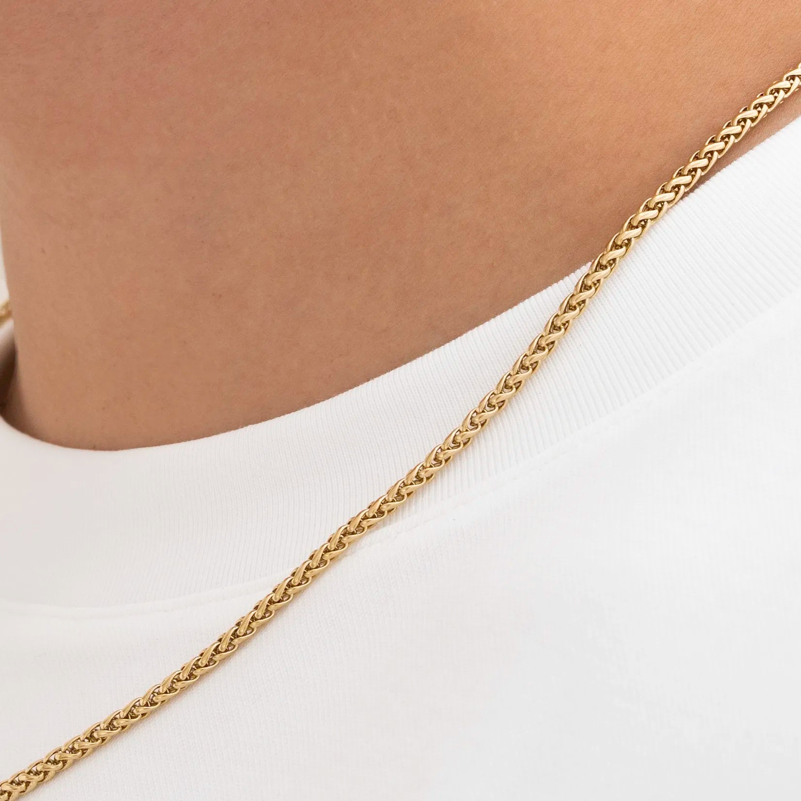 3mm Wheat Chain Gold - 18k Gold