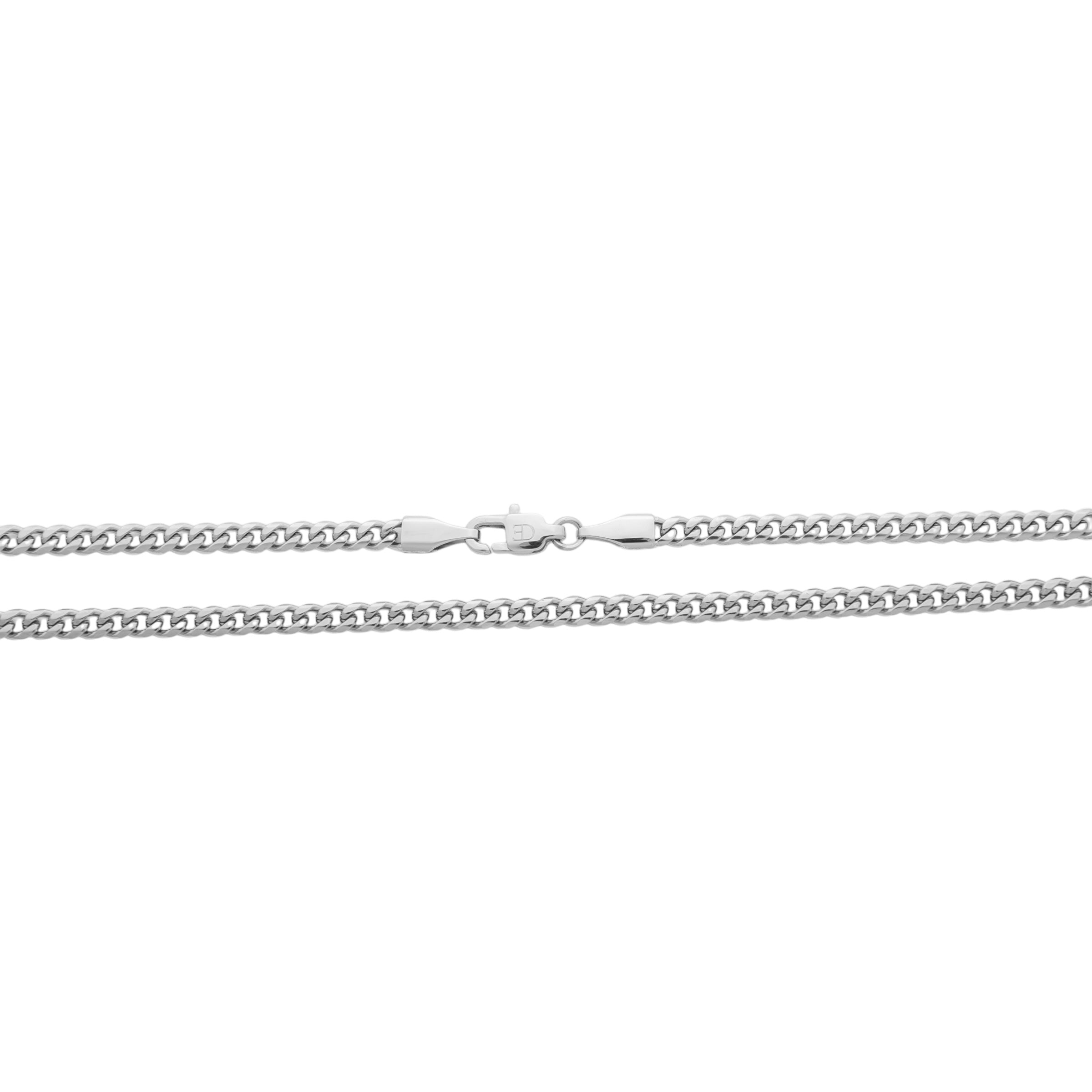 3mm Cuban Link Chain - 18k White Gold