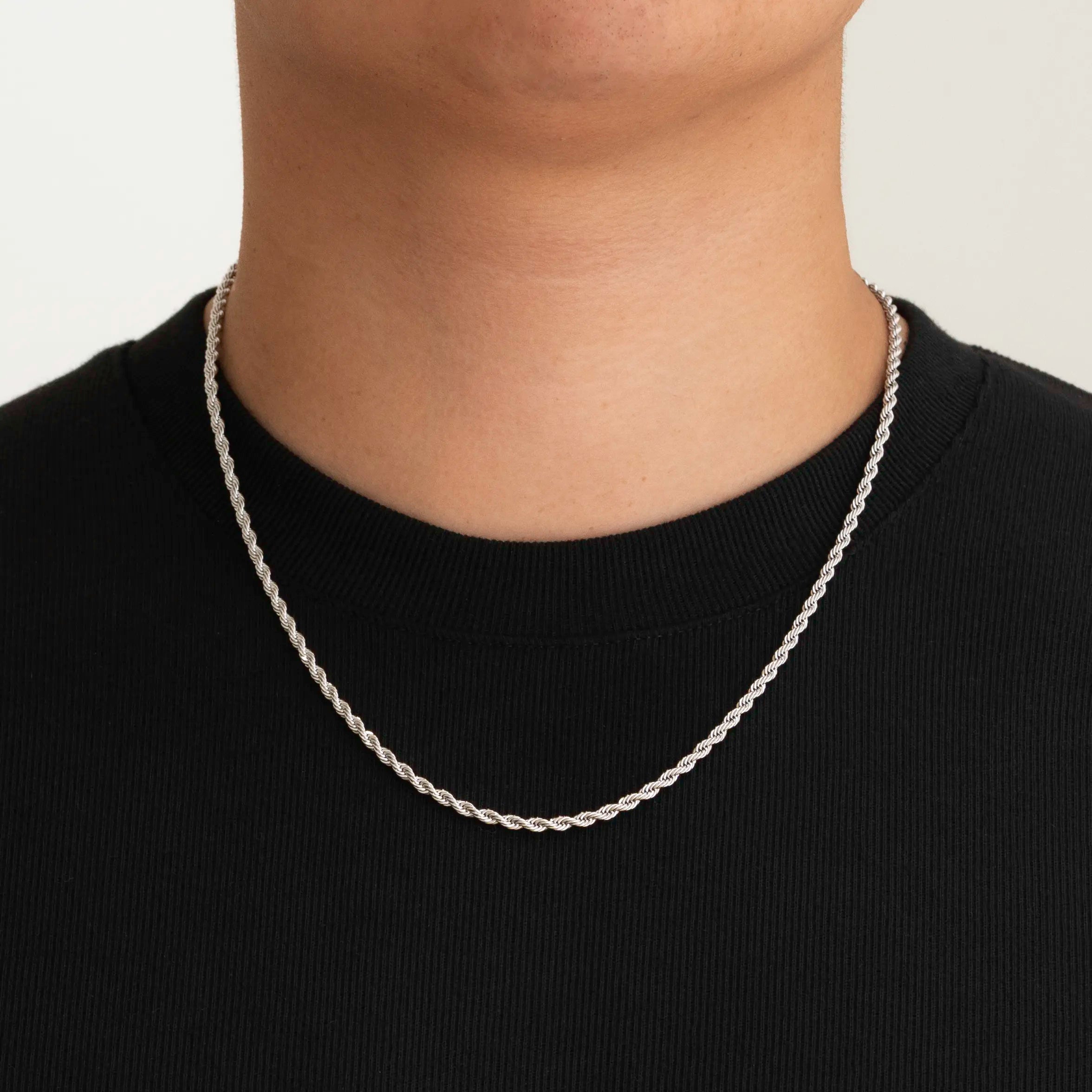 3mm Rope Chain 18k - White Gold