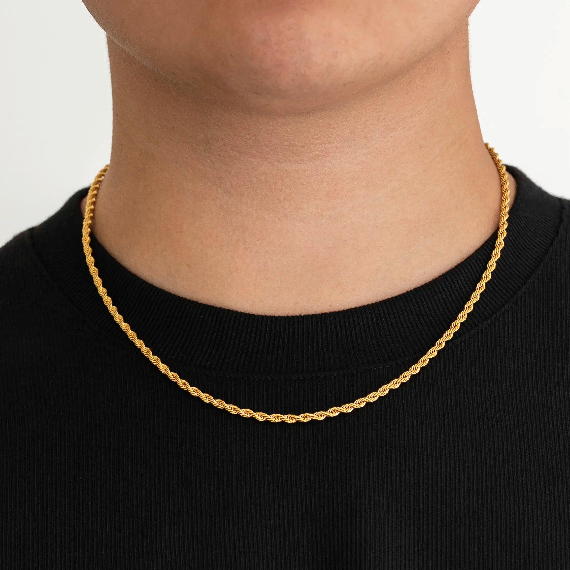 3mm Rope Chain 18k Gold