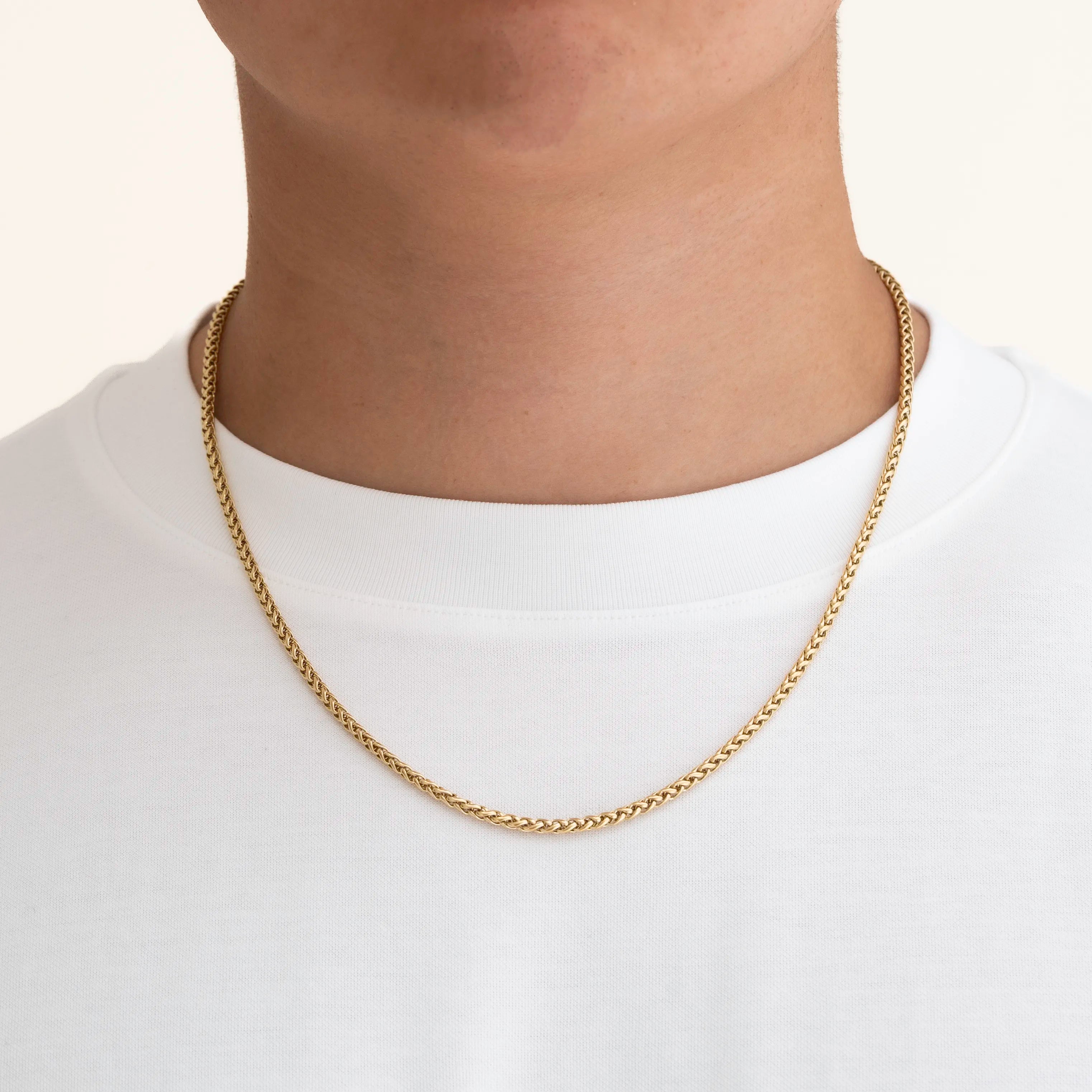 3mm Wheat Chain Gold - 18k Gold