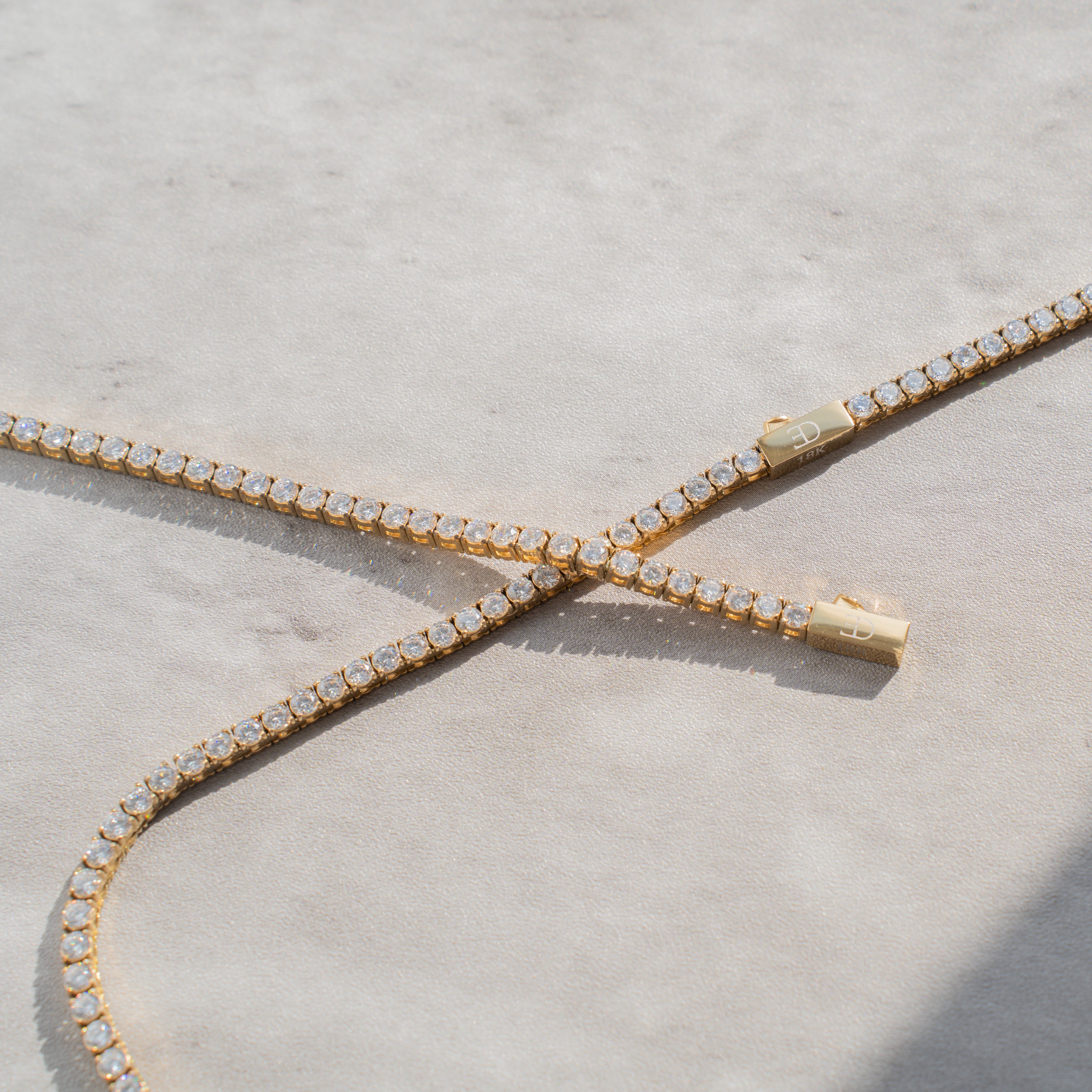 3mm Tennis Chain 18k Gold