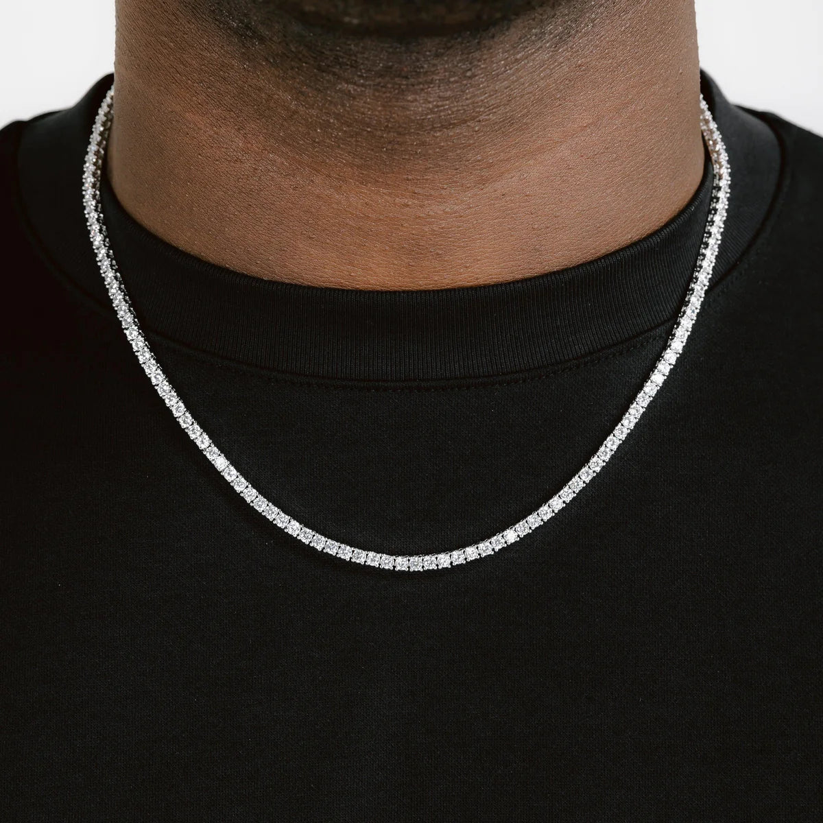 3mm Tennis Chain 18k White Gold