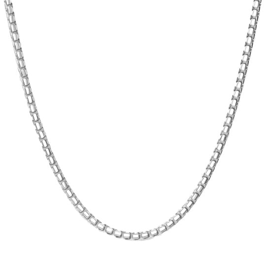 3mm Box Chain -18k White Gold