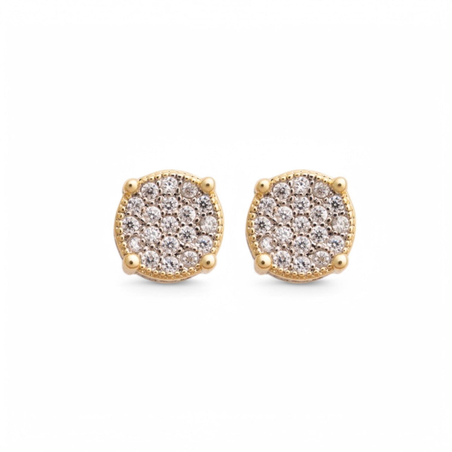 Pavé Round Diamond Earrings - 18K GOLD